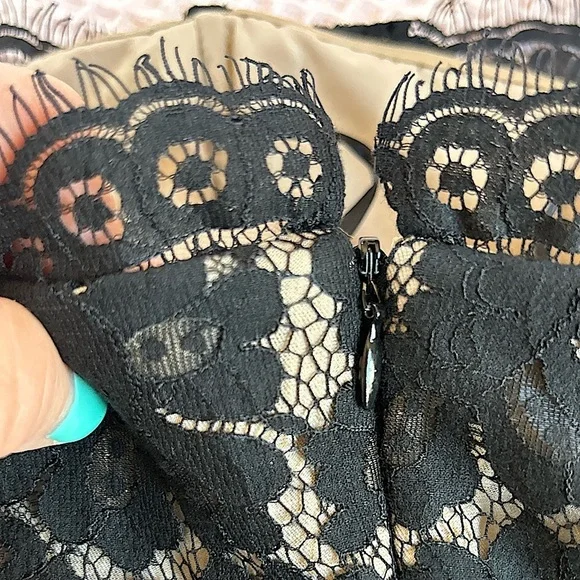 Neiman Marcus Target strapless, black lace whimsigoth holiday mini dress 6 - Picture 11 of 16